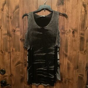 Stylish Black and Gray Short Sleeve Top